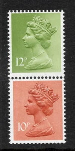 1980. £2.20 booklet. 12p and 10p values phosphor omitted. MNH vertical pair. - Picture 1 of 1