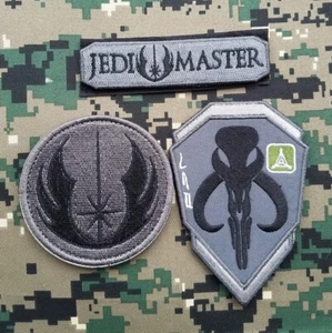 3PCS Star War Celebration Anaheim Jedi Master Tatical Hook Loop Patch Badge Gray - Picture 1 of 5