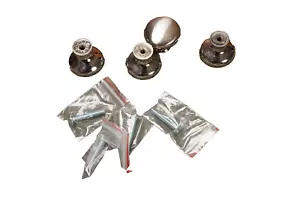 Heavy Chrome Plated Brass Drawer Knobs Set of 4 Lot (O3L) Pulls Handles Hardware - Picture 1 of 5