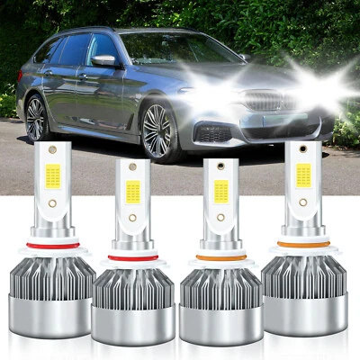 9005 9006 LED Headlight Bulbs High Low Beam Kit 6000K For BMW 540i 1994-1995 - Image 1 of 4