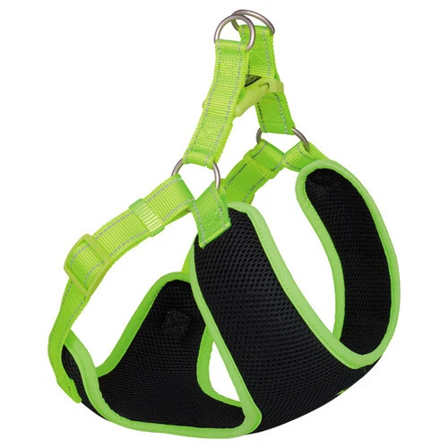 Nobby Geschirr Black Mesh Reflect Neongelb für Hunde, atmungsaktiv & sicher