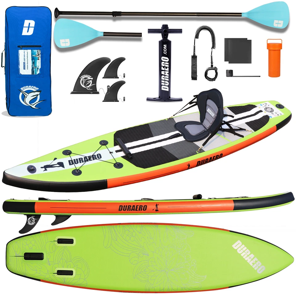 DURAERO SUP Board Set Stand up Paddling Board Aufblasbare, Kajak Sitz 330x76x15cm