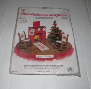 Vintage NMI Needle Magic Warm Fireside Decorative Centerpiece Christmas Holiday - Picture 1 of 2