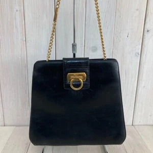 Ferragamo Kette Schultertasche Gancini 8,6 * 9,2 * 2,3 Zoll - Bild 1 von 8