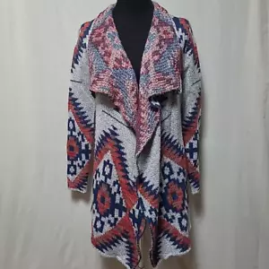 Quinn Open Front Cardigan Knit Sweater Womens Small Long Sleeve Southwestern - Picture 1 of 9