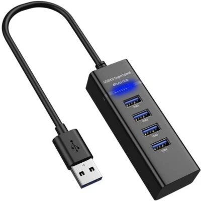 HUB USB 3.0 MOLTIPLICATORE 4 PRESE MUTLIPLA PER PC, NOTEBOOK ATTACCO USB - Immagine 1 di 4