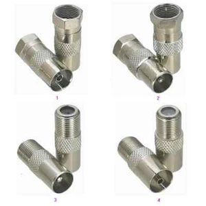 Conector adaptador coaxial RF conector macho enchufe f TV a IEC PAL DVB-T macho y conector hembra 1 pieza - Imagen 1 de 25