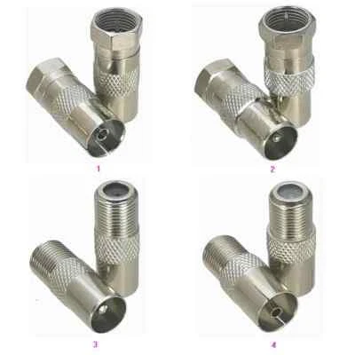 1Pcs F TV To IEC PAL DVB-T Male Plug & Female Jack RF Coaxial Adapter Connector - Image 1 of 4