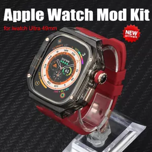 For Apple Watch Strap Ultra2 49mm 41/44/45MM Transparent Case Rubber Band ModKit - Picture 1 of 55