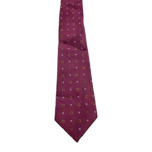 NWT Joseph Abboud Dark Red Micro Print Tie Necktie - Foto 1 di 3