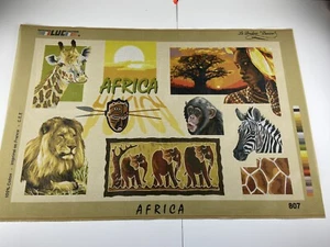 Luc Ouvrages Creations Needlepoint Tapestry Canvas Africa 34in By 22in 10 Counts - Picture 1 of 5