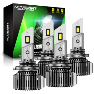 4pcs NOVSIGHT 9005 9006 LED Headlight Kit Bulbs 6500K High Low Beam Super White - Picture 1 of 16