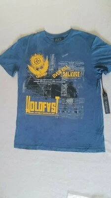 Camiseta Original Vintage Marca Salvage "Polígrafo" Azul Marino V51T429 Talla M Foto 1 de 4