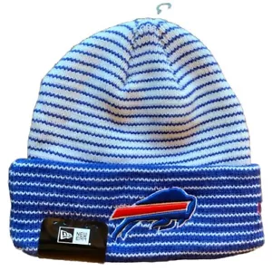 Buffalo Bills Mens NFL Cuffed Knit Hat Beanie-New Era -Blue Striped- OSFM NWT - Picture 1 of 18