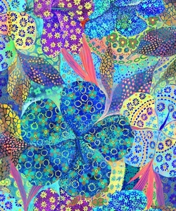 Colorful Tropical Punch Cotton Fabric by Sykel-100% Cotton Fabric by Sykel - Picture 1 of 17