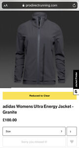 Adidas Women’s Ultra Energy Running Jacket Granite Grey XS BNWT RRP £100