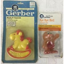 Vintage Baby Squeaker Toy Lot Gerber Bye Bye Bird Horse Rock N Squeak NOS 1990’s