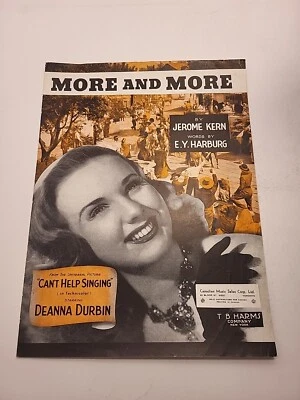 More And More - Deanna Durbin - 1944- Sheet Music - Image 1 of 4