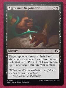 Magic The Gathering TARKIR DRAGONSTORM AGGRESSIVE NEGOTATIONS black card MTG - Picture 1 of 2