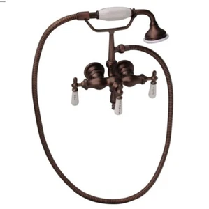 SIGNATURE Hardware Woodrow leg tub faucet w/ hand shower Oil Rubbed Bronze NEW - Picture 1 of 11
