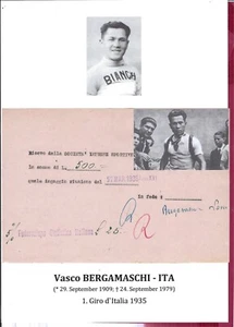 Vasco Bergamaschi +1979 - ITALIEN cycling ciclismo 1935 GIRO d`Italia Sieg - Bild 1 von 1