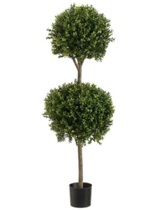  56" Artificial Boxwood 2 Ball Topiary Tree Outdoor Bush Pool Patio UV 4' 8" 234 - Picture 1 of 1