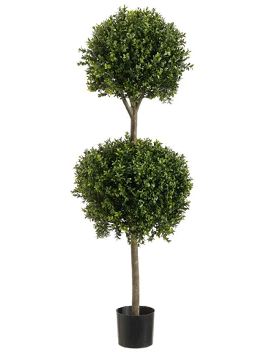  Árbol topiario de 2 bolas de boj artificial 56" arbusto exterior piscina patio UV 4' 8" 234 Foto 1 de 1