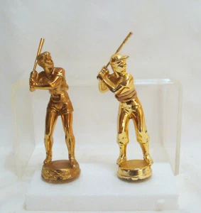 2 VINTAGE SELTENE DODGE METAL BASEBALL TROPHY FIGUR TOP TOP TOPPER TROPHÄEN #54 - Bild 1 von 9