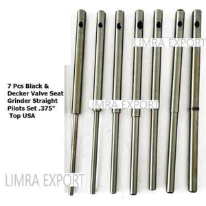 7 Pcs Black & Decker Valve Seat Grinder Straight Pilots Set .375" Top - Picture 1 of 4