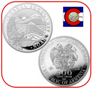 2022 Armenia Noah’s Ark Silver BU 0.999 1oz 500 Drams Coin in direct fit capsule - Picture 1 of 3