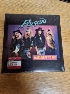 Poison Limited Edition 7" Vinyl Talk Dirty To Me Want Some Need Some & L/XL Tee - Picture 1 of 2