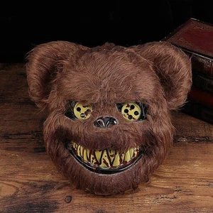 1 Pair Scary Bloody Bear Masks Party Performance for Halloween (Black Brown) - Picture 1 of 12