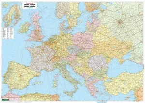 Europa politisch 1 : 3 500 000. Poster-Karte mit Metallbestäbung Plano - Bild 1 von 2