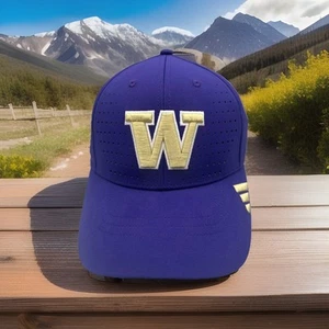Washington Huskies Hat Adidas Sidelines High Profile Vented Strapback Cap H10 - Picture 1 of 8