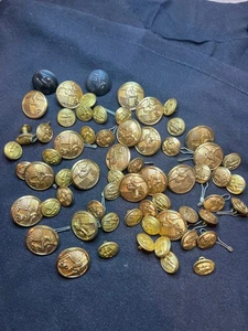 Group of Antique Engineer Military Coat & Cuff Uniform Buttons - Picture 1 of 10