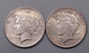Dólares de plata PAZ de 1924 ambas monedas P-S. #4 - Imagen 1 de 7