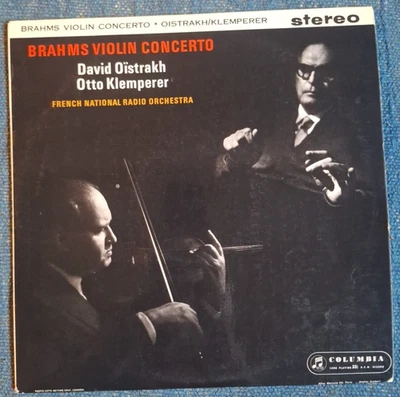 COLUMBIA SAX 2411 B/S ED1 BRAHMS VIOLIN CONCERTO DAVID OISTRAKH/KLEMPERER LP NM - Image 1 of 4