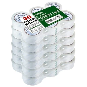 HERKKA Clear Packing Tape, 36 Rolls Heavy Duty Packaging Tape for Shipping - Picture 1 of 5