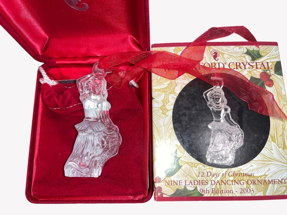 Waterford Crystal 12 Days of Christmas 2003 Nine Ladies Dancing Ornament 9th Ed