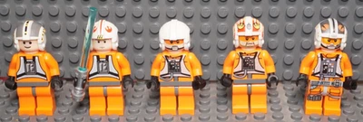 5 minifiguras Lego Star Wars piloto rebelde Antillas cuña, Luke Skywalker y más Foto 1 de 4