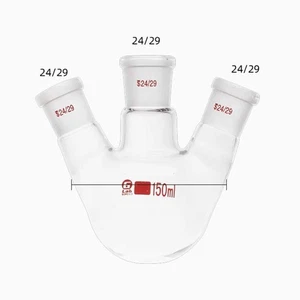 3 Necks Round Bottom Evaporating Flask 150ml 24#-24#-24# Boiling Flasks - Picture 1 of 1