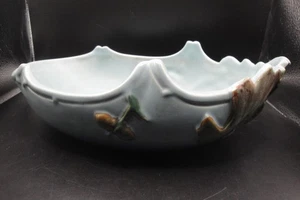 Vintage ca.1930er Weller Pottery Eichenblatt Art Deco blau Keramik Konsole Schale - Bild 1 von 9