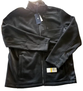 Black Izod Advantage Performance Shaker Fleece Full Zip Layer Jacket Size M NWT - Picture 1 of 5