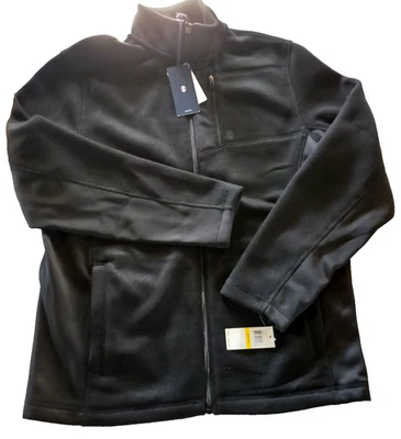 Black Izod Advantage Performance Shaker Fleece Full Zip Layer Jacket Size M NWT - Image 1 of 4