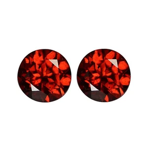 0.63 Ct VVS1 - VS-2 [2Pcs Pair] Awesome Round 4.6 MM Redish Pink Real Rhodolite - Picture 1 of 4