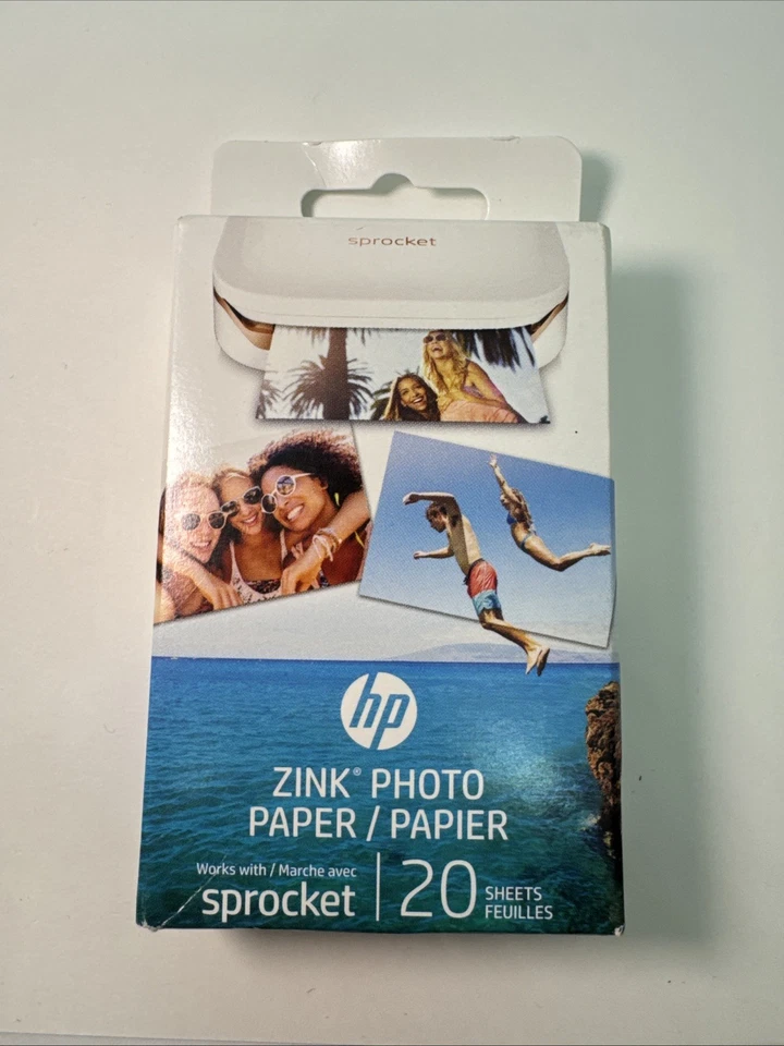 HP Zink Photo Paper 2x3" for HP Sprocket Photo Printers, 20 Sheets- SEALED - Image 1 of 2