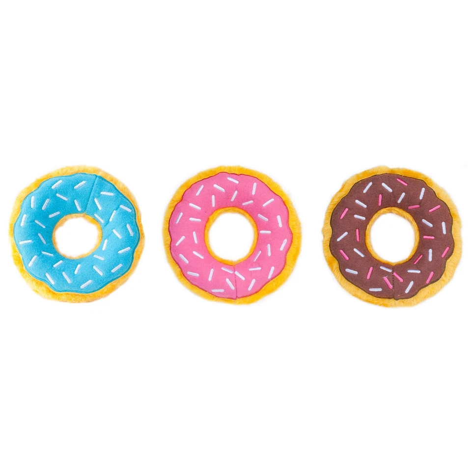 ZippyPaws Donutz Squeaky Plush No-stuffing Dog Toy - Chocolate ZP255