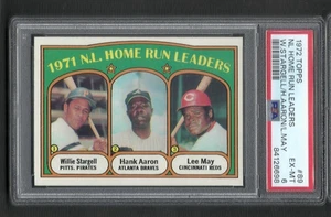 1972 Topps #89 PSA 6 NL Home Run Leaders - Willie Stargell, Hank Aaron - Bild 1 von 1