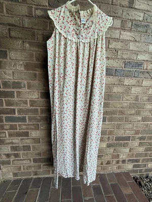 Camisón Vintage Lanz of Salzburg Rosa Blanco Floral Maxi Años 80 Verano Talla? Foto 1 de 4