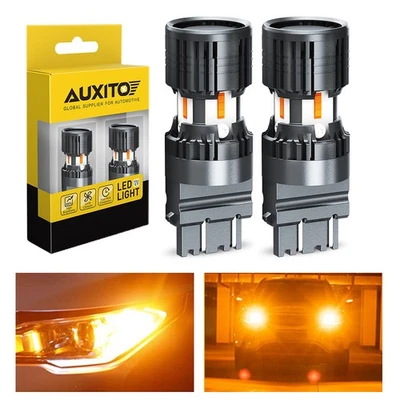 2X 50W 3157 LED Amber Yellow Turn Signal DRL High Power Light Bulbs Fan - Image 1 of 4